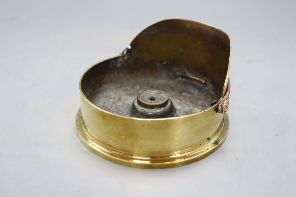 A Trench Art Army cap ashtray marked 1916, diameter 13cm